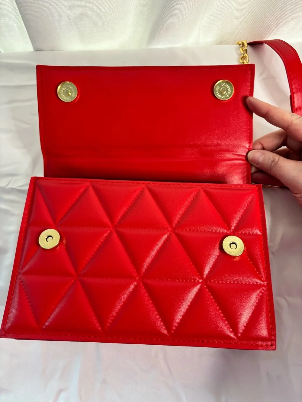 Red Quilted Bow Chain Crossbody with Claire’s White Mini Backpack Set